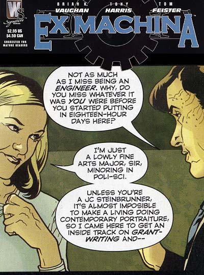JC Steinbrunner mentioned by Brian K. Vaughan in Ex Machina, a new comic book series.